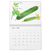 2018個の2個のページのカレンダーの水彩画の野菜 カレンダー (3月 2027)