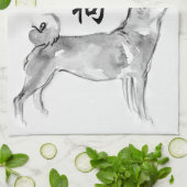 2018匹の犬の旧正月の記号の(占星術の)十二宮図Kタオル1 キッチンタオル (折り畳み)