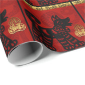 2018匹の犬中国のな年の(占星術の)十二宮図の包装紙 ラッピングペーパー (ロールコーナー)