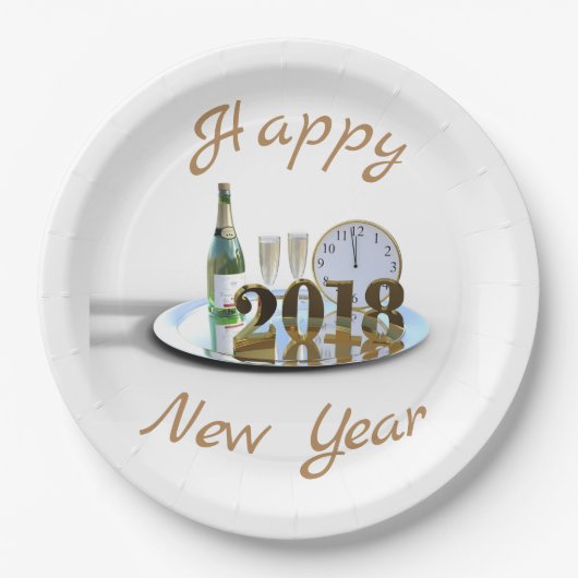2018年おめでとう ペーパープレート (正面)