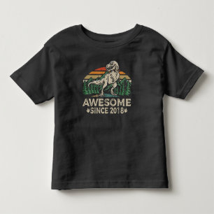 2018年からかっこいい恐竜6歳誕生日 トドラーTシャツ