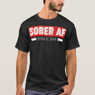 2018年からSober AFアルコール依存症のスポンサー3年An Tシャツ