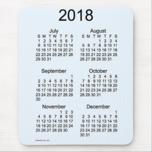 2018年のアリスの青Janz著6か月のカレンダー マウスパッド