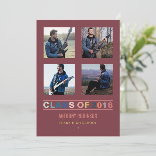 2018年のカラートレンド卒業フォトコラージュ 案内状 (スタンド正面)