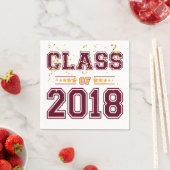 2018年のクラスパーティー・ブルゴーニュとイエロー2 スタンダードカクテルナプキン (インサイチュ)