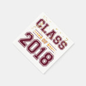 2018年のクラスパーティー・ブルゴーニュとイエロー2 スタンダードカクテルナプキン (角)