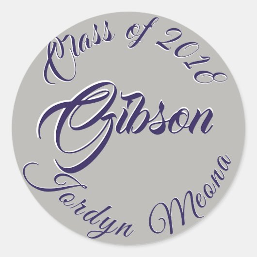 2018年のクラスJordyn Gibson卒業シールNHS ラウンドシール (正面)