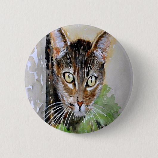 2018年のタビーキャットアクリル絵画系 缶バッジ (正面)