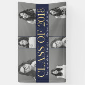 2018年のフェイク金ゴールドクラス卒業写真コラージュ 横断幕 (縦)