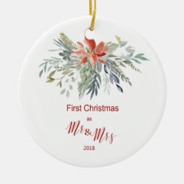 2018年のミスター・アンド・ミセスとしての初めてのクリスマス セラミックオーナメント