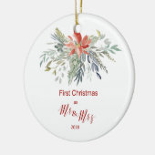 2018年のミスター・アンド・ミセスとしての初めてのクリスマス セラミックオーナメント (左)