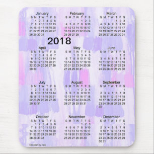 2018年のラベンダーはJanzによって大活字のカレンダーをつけます マウスパッド