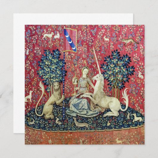 2018年の一角獣(ユニコーン)の光景 サンキューカード (正面/裏面)