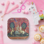 2018年の一角獣（ユニコーン）の光景 ペーパープレート (パーティー)