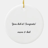 2018年の卒業のおもしろいそしてシンプルなペンのスケッチのクラス セラミックオーナメント (裏面)