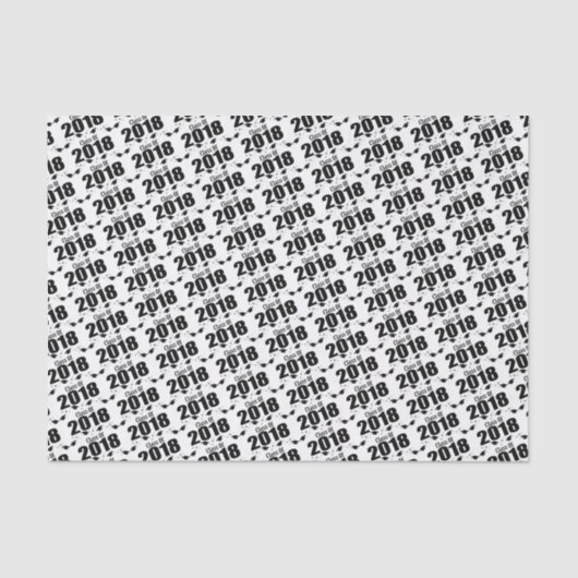 2018年の卒業のティッシュペーパーのクラス(黒い帽子) 薄葉紙 (正面)