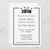 2018年の卒業の招待状のクラス(黒い帽子) 招待状 (正面/裏面)