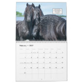 2018年の感動的なFriesianの馬のカレンダー カレンダー (2月 2027)