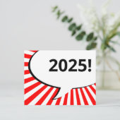 2018年の漫画吹き出し ポストカード (スタンド正面)