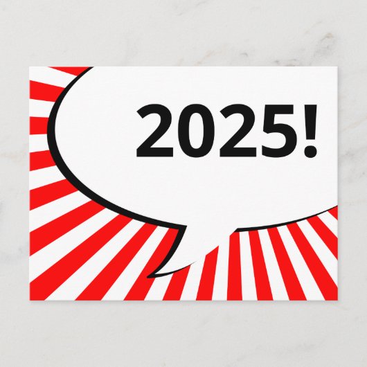 2018年の漫画吹き出し ポストカード (正面)