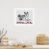 2018年の犬のインク洗浄の絵画2ポスター ポスター (キッチン)