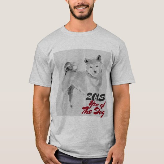 2018年の犬のインク洗浄のGメン絵画シャツ Tシャツ (正面)