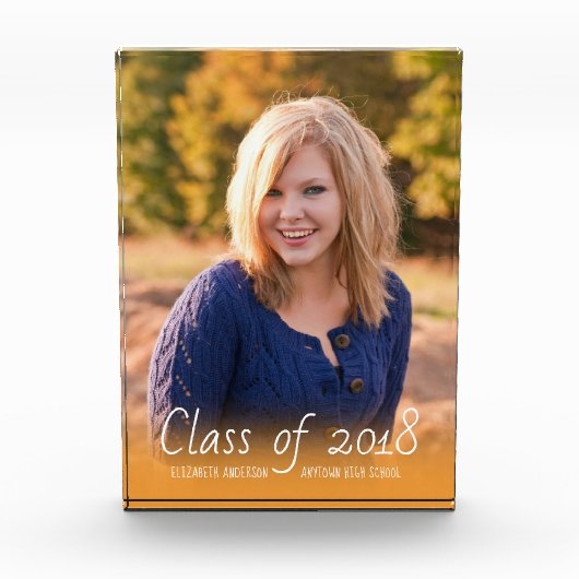 2018年の縦の写真の卒業のオレンジクラス フォトブロック (正面)