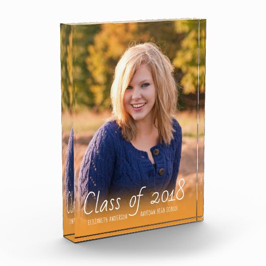 2018年の縦の写真の卒業のオレンジクラス フォトブロック (左)