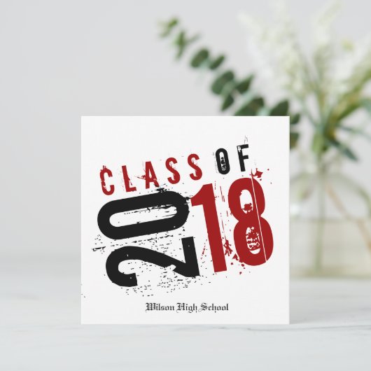 2018年の芸術的で赤い、白黒クラス 招待状 (スタンド正面)