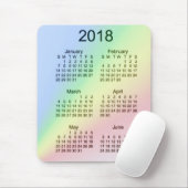 2018年の虹の大活字Janz著6か月のカレンダー マウスパッド (マウス)