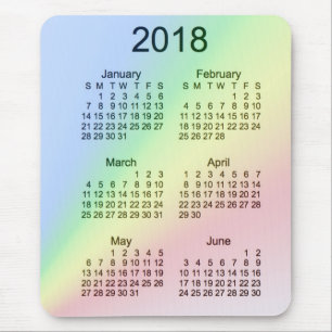 2018年の虹の大活字Janz著6か月のカレンダー マウスパッド