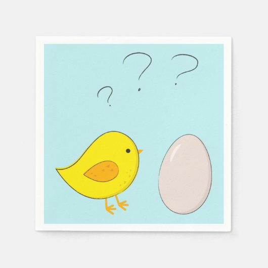2018年の鶏か卵のかわいいイースターの漫画おもしろい スタンダードカクテルナプキン (正面)