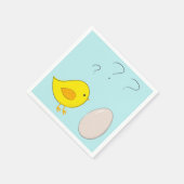 2018年の鶏か卵のかわいいイースターの漫画おもしろい スタンダードカクテルナプキン (角)