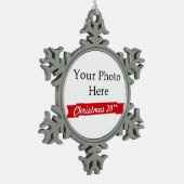 2018年の~はあなた自身の写真を作成します スノーフレークピューターオーナメント (左)