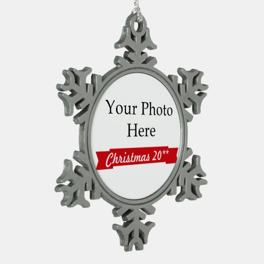 2018年の~はあなた自身の写真を作成します スノーフレークピューターオーナメント (左)