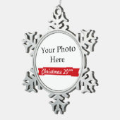 2018年の~はあなた自身の写真を作成します スノーフレークピューターオーナメント (右)