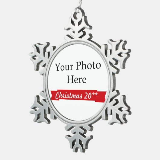 2018年の~はあなた自身の写真を作成します スノーフレークピューターオーナメント (右)