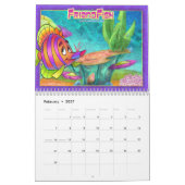 2018年のFriendFishのカレンダーの漫画の魚 カレンダー (2月 2027)