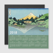 2018年のHokusaiのカレンダーのマグネティック・カード (正面/裏面)