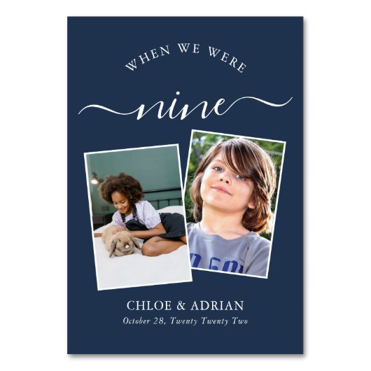 2018年を通してカップルの結婚写真モダン テーブルナンバー (正面)