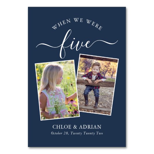 2018年を通してカップルの結婚写真モダン テーブルナンバー (正面)