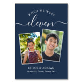 2018年を通してカップルの結婚写真モダン テーブルナンバー (裏面)