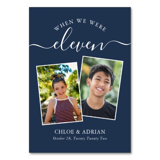 2018年を通してカップルの結婚写真モダン テーブルナンバー (正面)