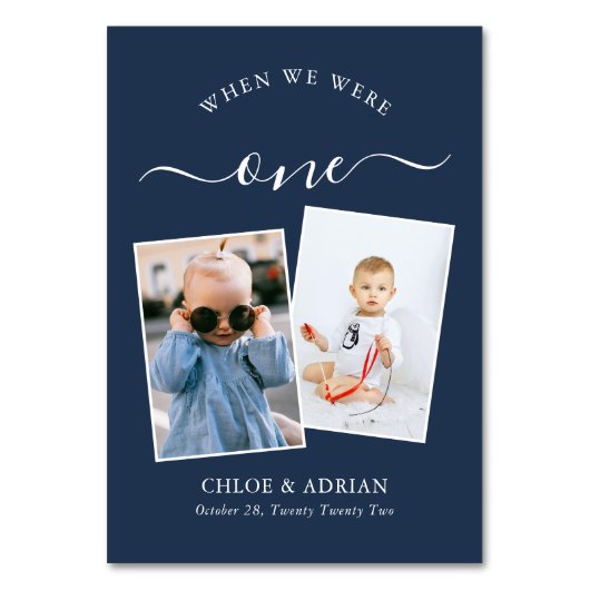 2018年を通してカップルの結婚写真モダン テーブルナンバー (正面)