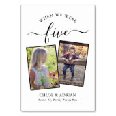 2018年を通してカップルの結婚写真モダン テーブルナンバー (裏面)