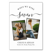 2018年を通してカップルの結婚写真モダン テーブルナンバー (裏面)