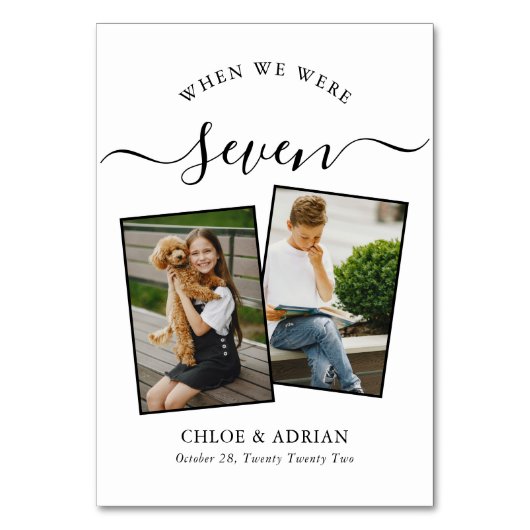 2018年を通してカップルの結婚写真モダン テーブルナンバー (正面)