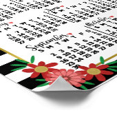 2018年カレンダートレンディーストライプフローラ |写真 ポスター (角)