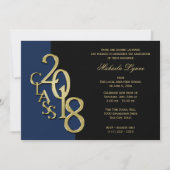 2018年クラスのカラー付き金ゴールド 招待状 (正面)