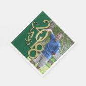 2018年クラスのグリーンと金ゴールドのグラッド写真 スタンダードランチョンナプキン (角)